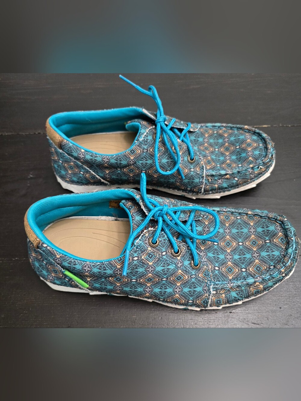 Twisted X Womens Zero X Casual Shoes Size 7M Turquoise Teal Aztec Lace Up